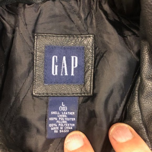 Black Gap Leather coat - Kids Large Size 10 - Picture 2 of 8